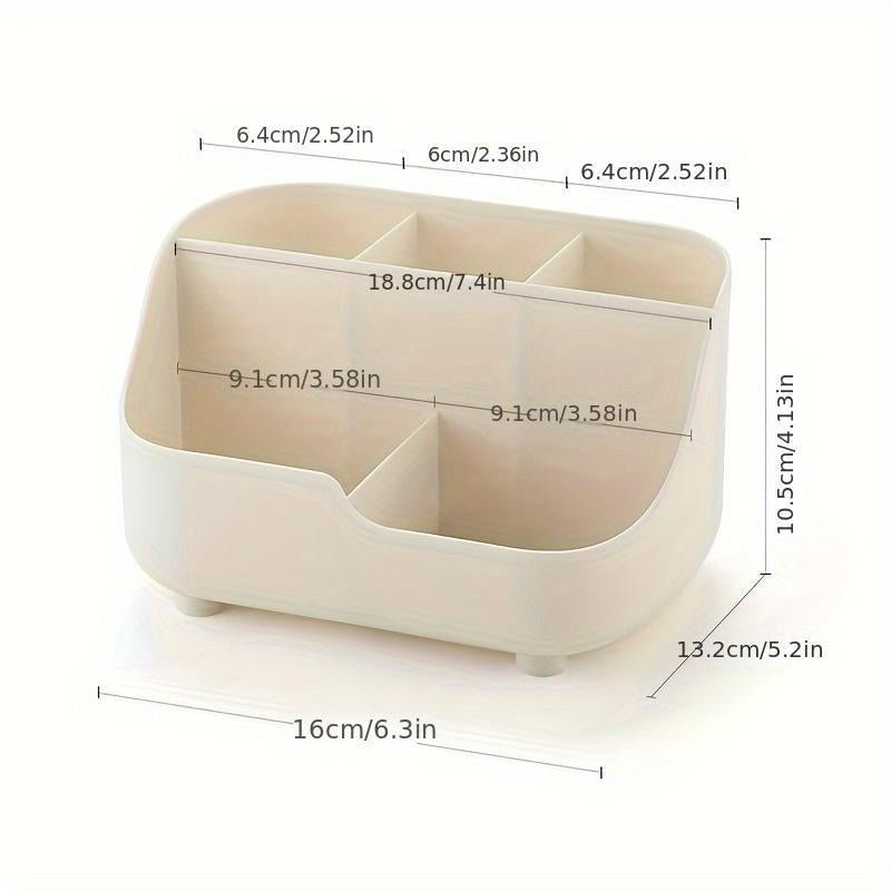 Desk Pen Holder, 1 Count Multi-Compartment Desk Storage Box, Stationery Storage Organizer, Desk Organizer for Home Office School