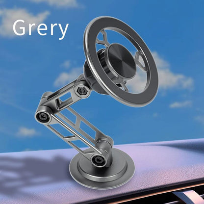 All-Metal Magnetic Bracket for Car Phone 360 Degree Rotating Accessory Foldable with Ventilated Magnet GPS Cars Accessories for Phones so Porte Magnetico Car Phone Holder Samsung Vehicle Dashboard Magnetic Phone Holder Magnetic Phone Mount