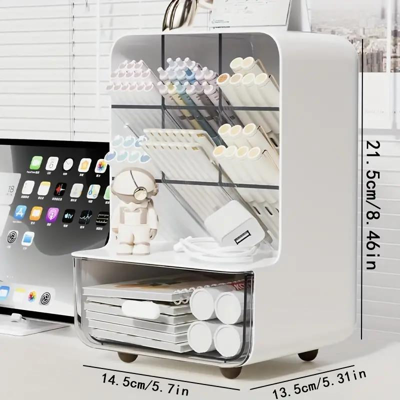 Desktop Storage Box, 1 Count Multi-Functional Desk Organizer, Stationery Storage Box, Desk Organizer for Home Office School