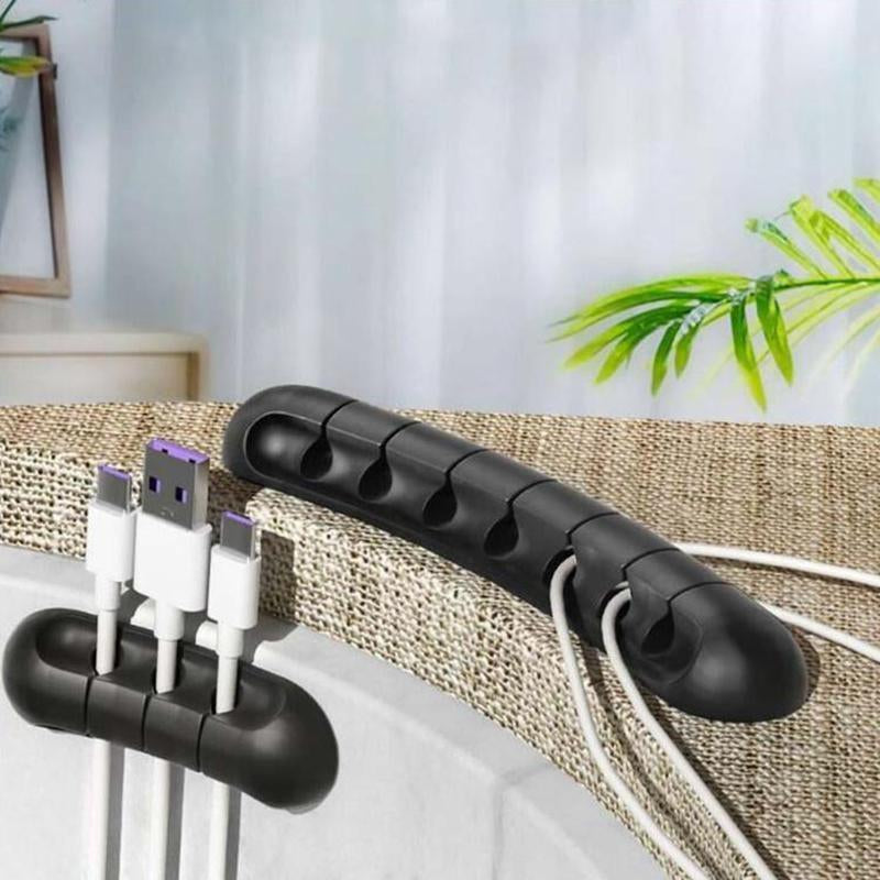 Silicone Cable Holder, 1 Count Flexible Cable Management Clips, Household Items Cable Organizer, Table Organizer for Home Office, Desk Accessory, Office Accessories, Desk Converter, Desk Gadgets, Extension Cable Organizer, Office Stationery Supplies