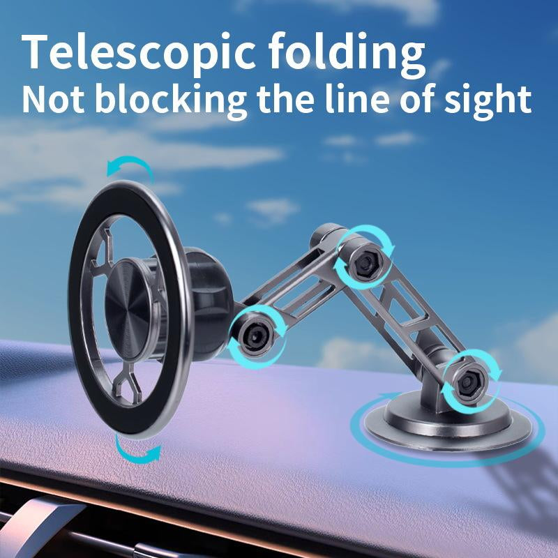 All-Metal Magnetic Bracket for Car Phone 360 Degree Rotating Accessory Foldable with Ventilated Magnet GPS Cars Accessories for Phones so Porte Magnetico Car Phone Holder Samsung Vehicle Dashboard Magnetic Phone Holder Magnetic Phone Mount