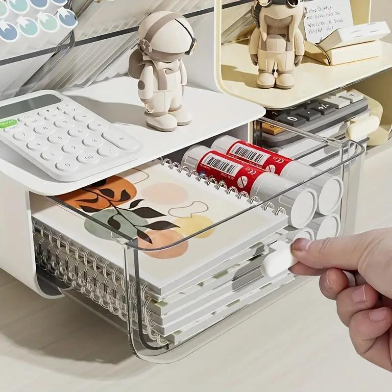Desktop Storage Box, 1 Count Multi-Functional Desk Organizer, Stationery Storage Box, Desk Organizer for Home Office School