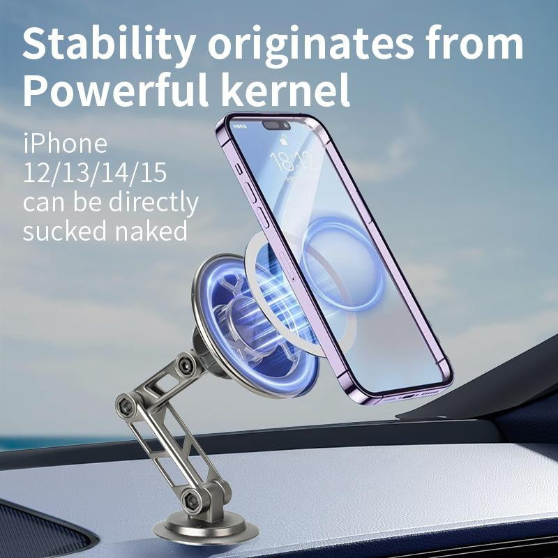 All-Metal Magnetic Bracket for Car Phone 360 Degree Rotating Accessory Foldable with Ventilated Magnet GPS Cars Accessories for Phones so Porte Magnetico Car Phone Holder Samsung Vehicle Dashboard Magnetic Phone Holder Magnetic Phone Mount